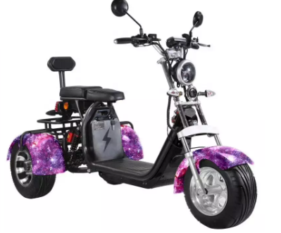 वयस्कों के लिए ऑफ रोड 3 व्हील इलेक्ट्रिक स्कूटर स्ट्रीट कानूनी 1000w 1500w 60v लिथियम बैटरी 6